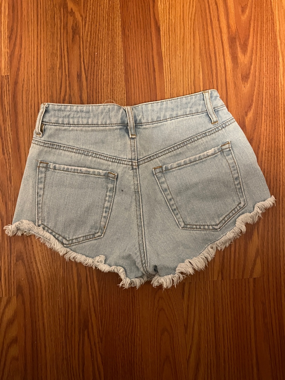 PacSun Light Blue Distressed Denim Shorts - Picture 2 of 4